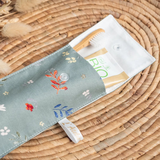 Pochette brosse à dents Printemps green - L'Atelier de July