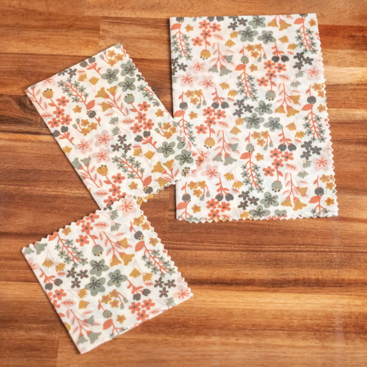 Bee Wrap Automne - emballage alimentaire 100% naturel, lavable et réutilisable - Lot de 4 - L'Atelier de July