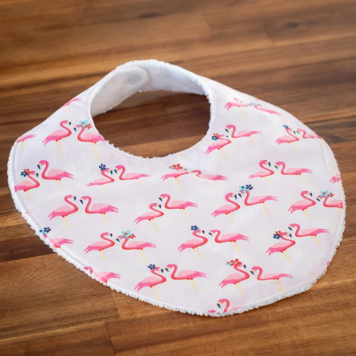 Bavoir bandana en tissu bio Oeko-Tex Flamingo - L'Atelier de July