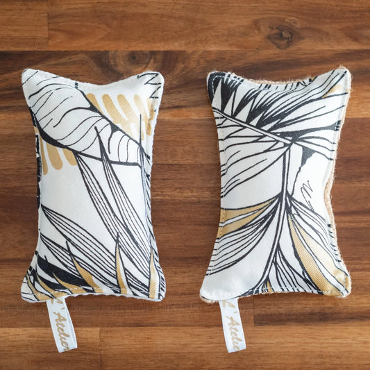 Éponge lavable en tissu bio Plante Dorée - Lot de 3 - L'Atelier de July