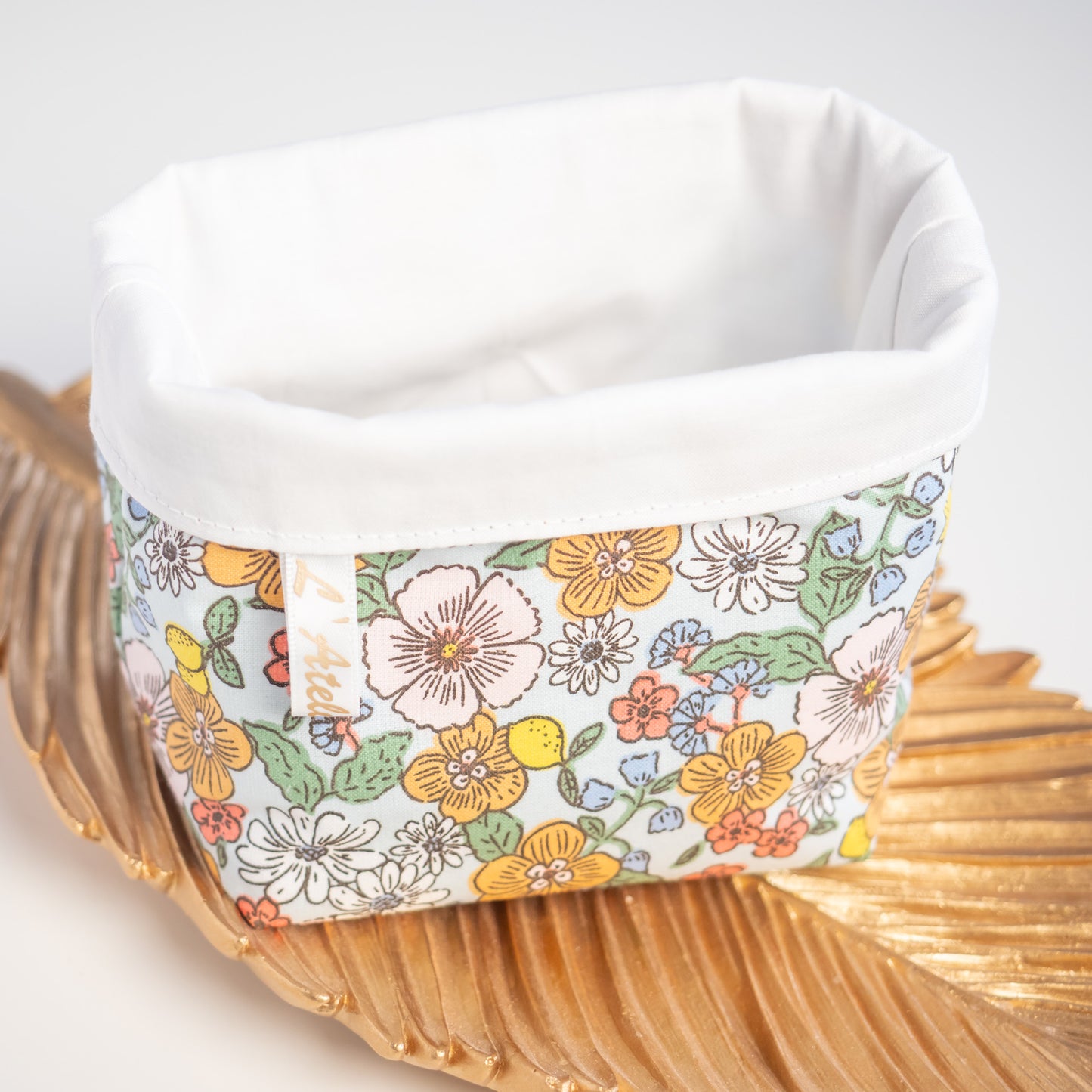 Coton lavable réutilisable en tissu et panier Azelie - L'Atelier de July