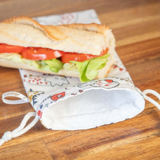 Sac à sandwich enfant en coton et coton enduit Drago - L'Atelier de July