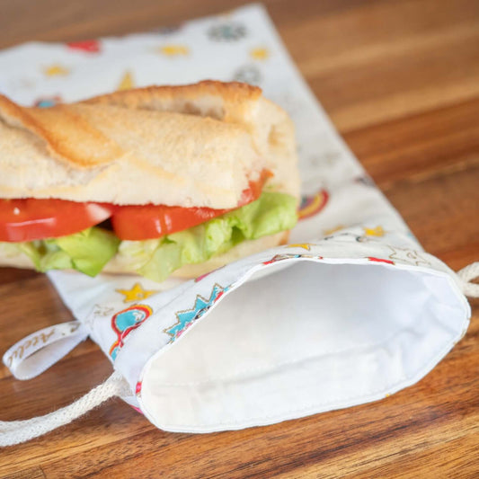 Sac à sandwich enfant en coton et coton enduit Pins - L'Atelier de July