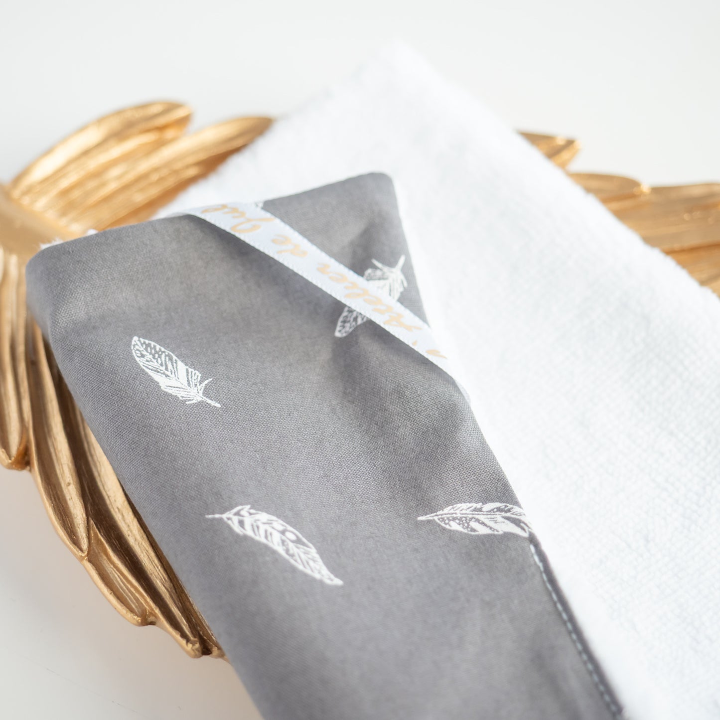 Serviette visage en tissu Plume - L'Atelier de July