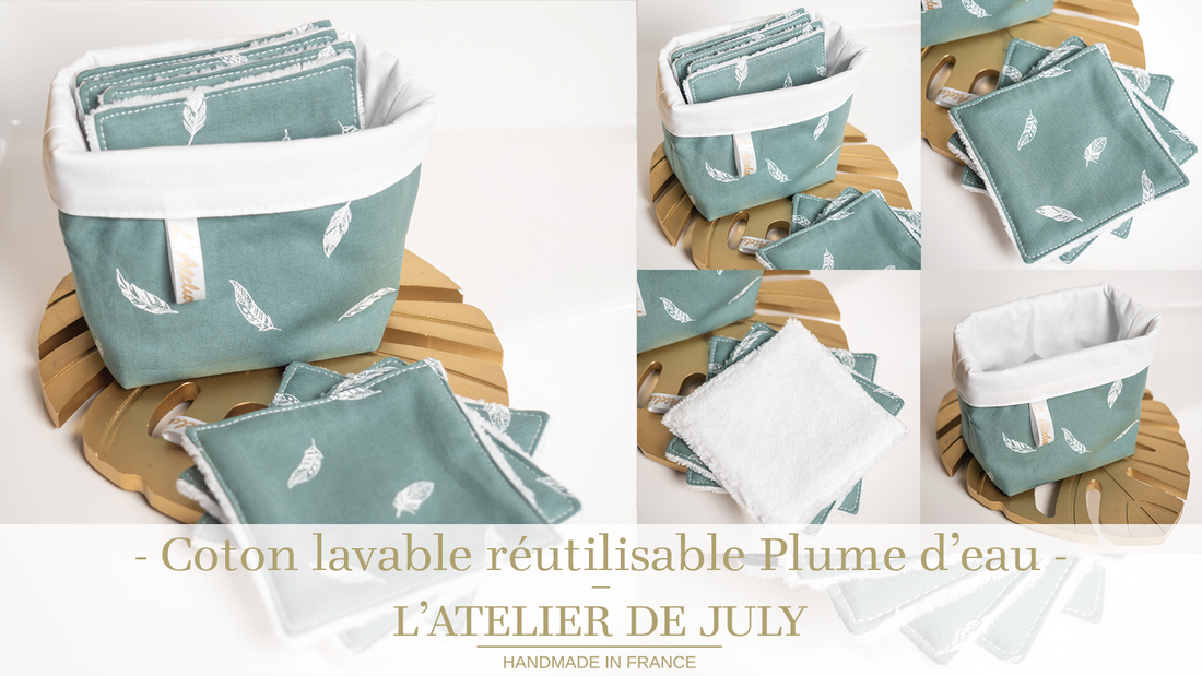 Coton lavable Plume d'eau - L'Atelier de July