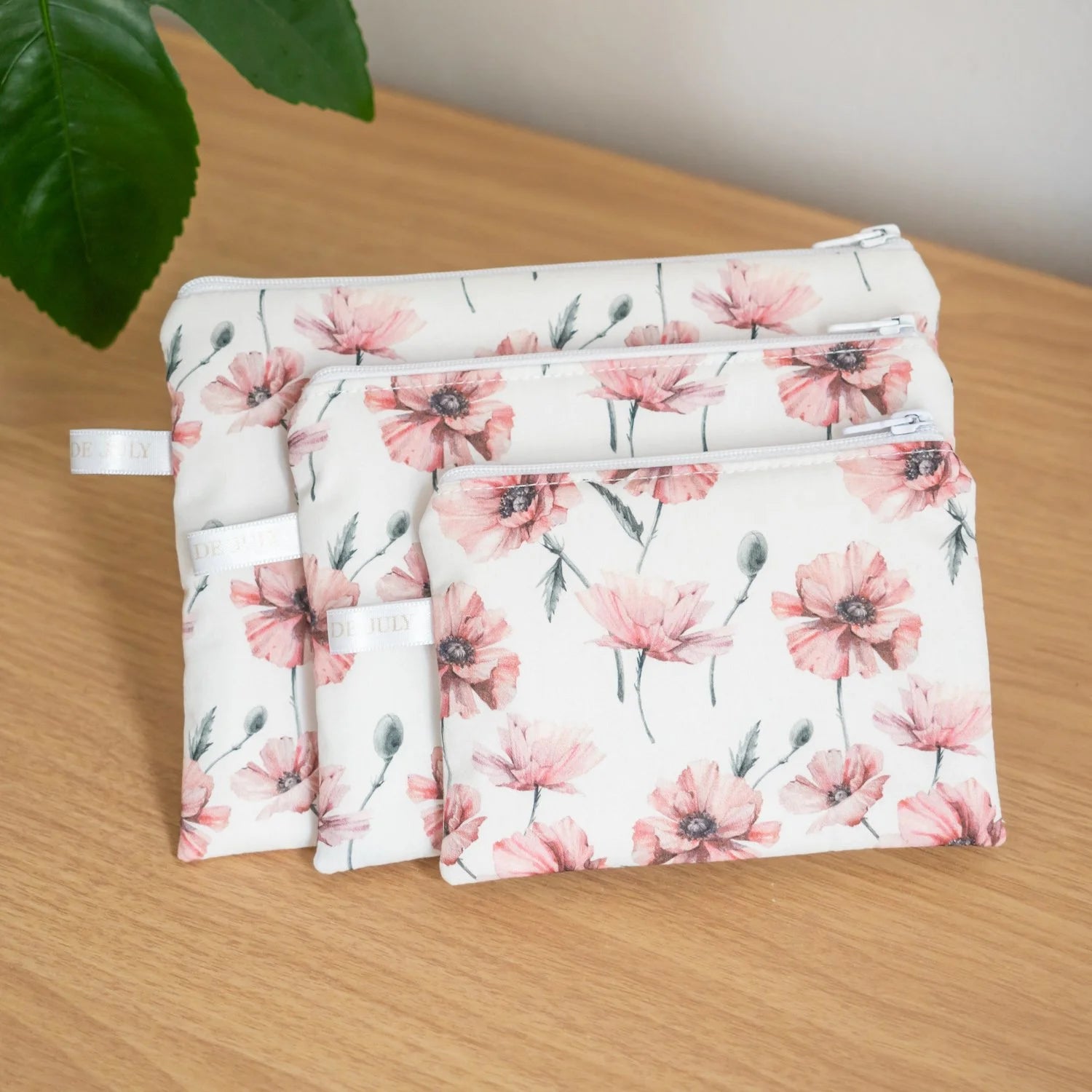 Pochette à main plate en tissu Coquelicot - L'Atelier de July