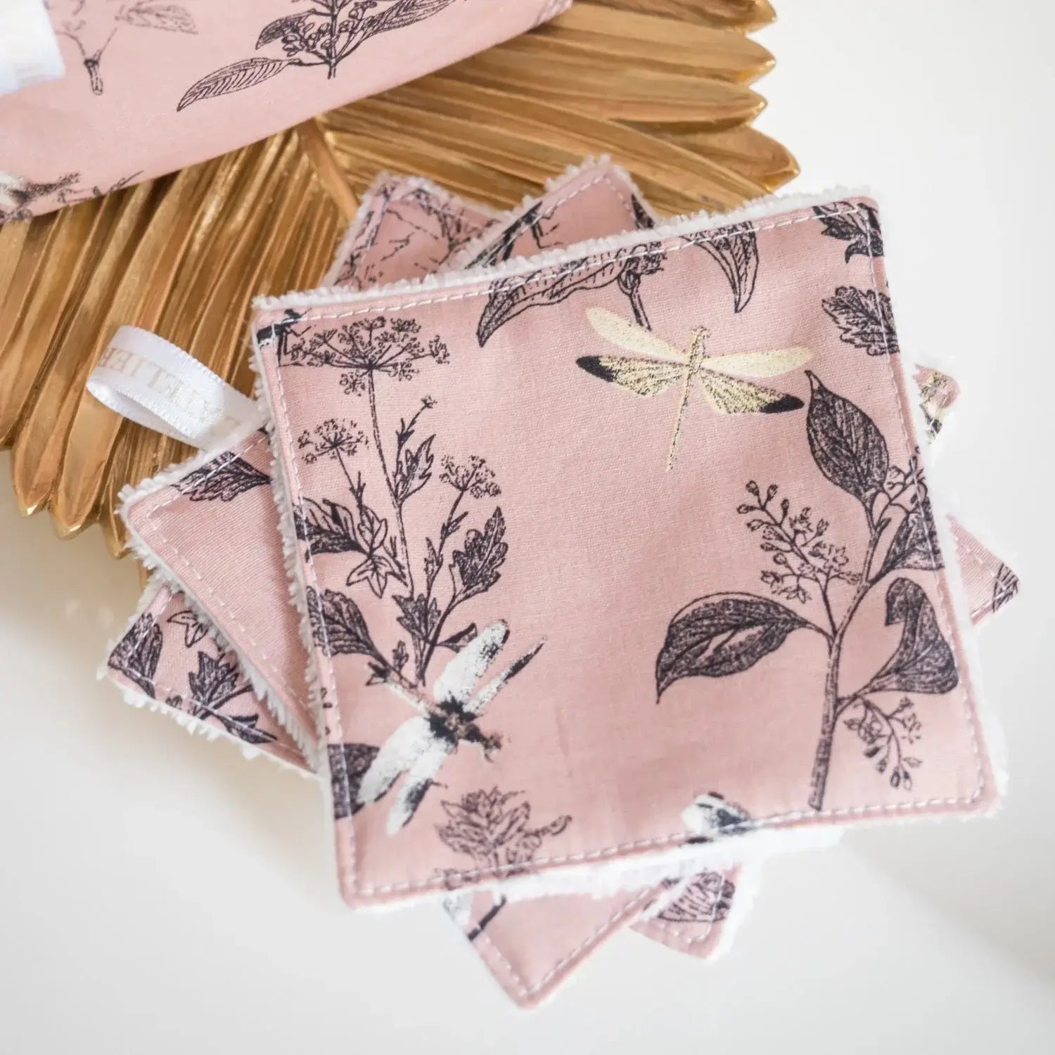 Coton lavable Bio et panier L'Herboriste Rose