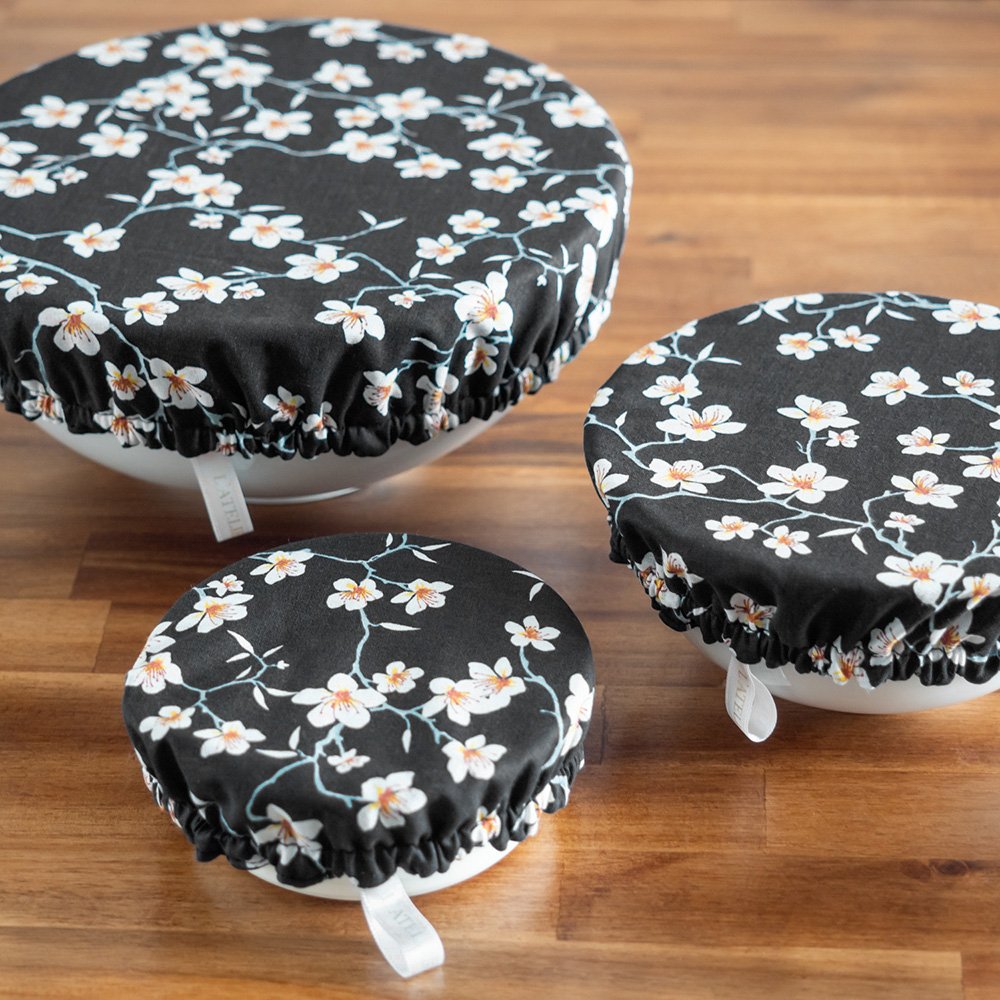 Charlotte couvre-plat alimentaire en tissu Cerisier Noir - L'Atelier de July