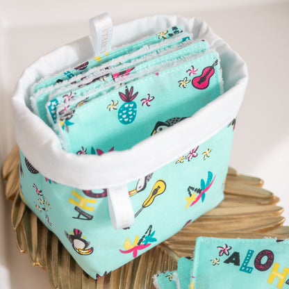 Coton lavable Bio et panier Aloha