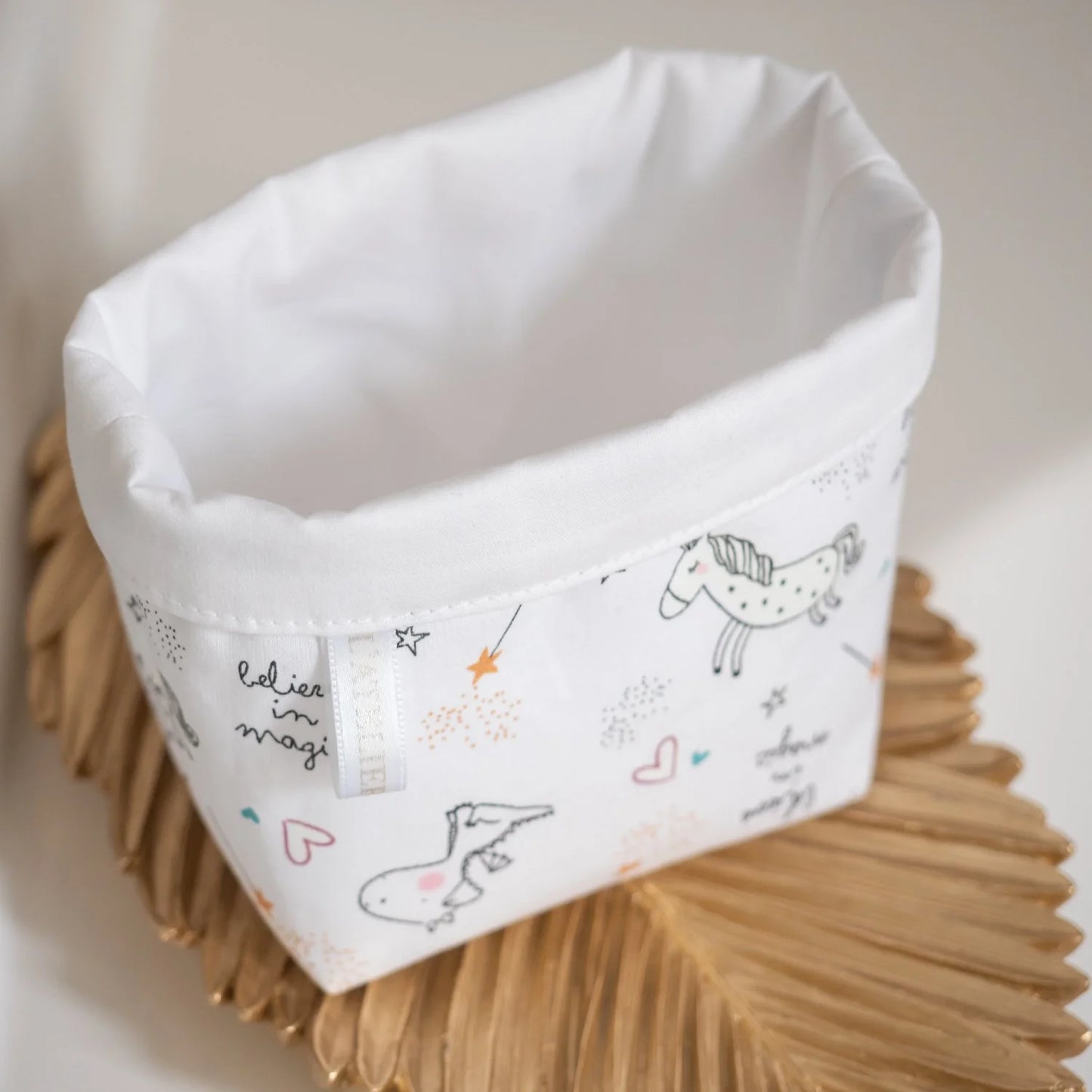 Coton lavable Bio et panier Licornes phosphorescentes - L'Atelier de July