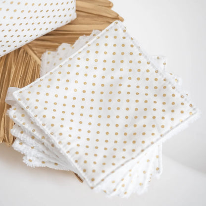 Coton lavable Bio et panier Pois Doré