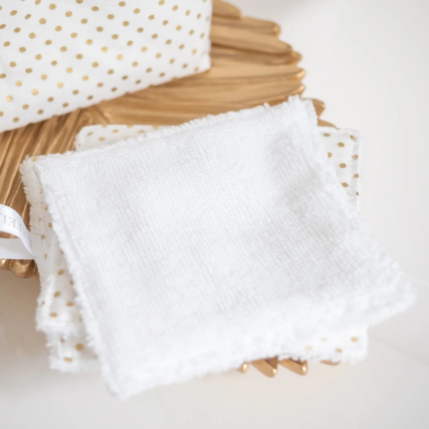 Coton lavable Bio et panier Pois Doré