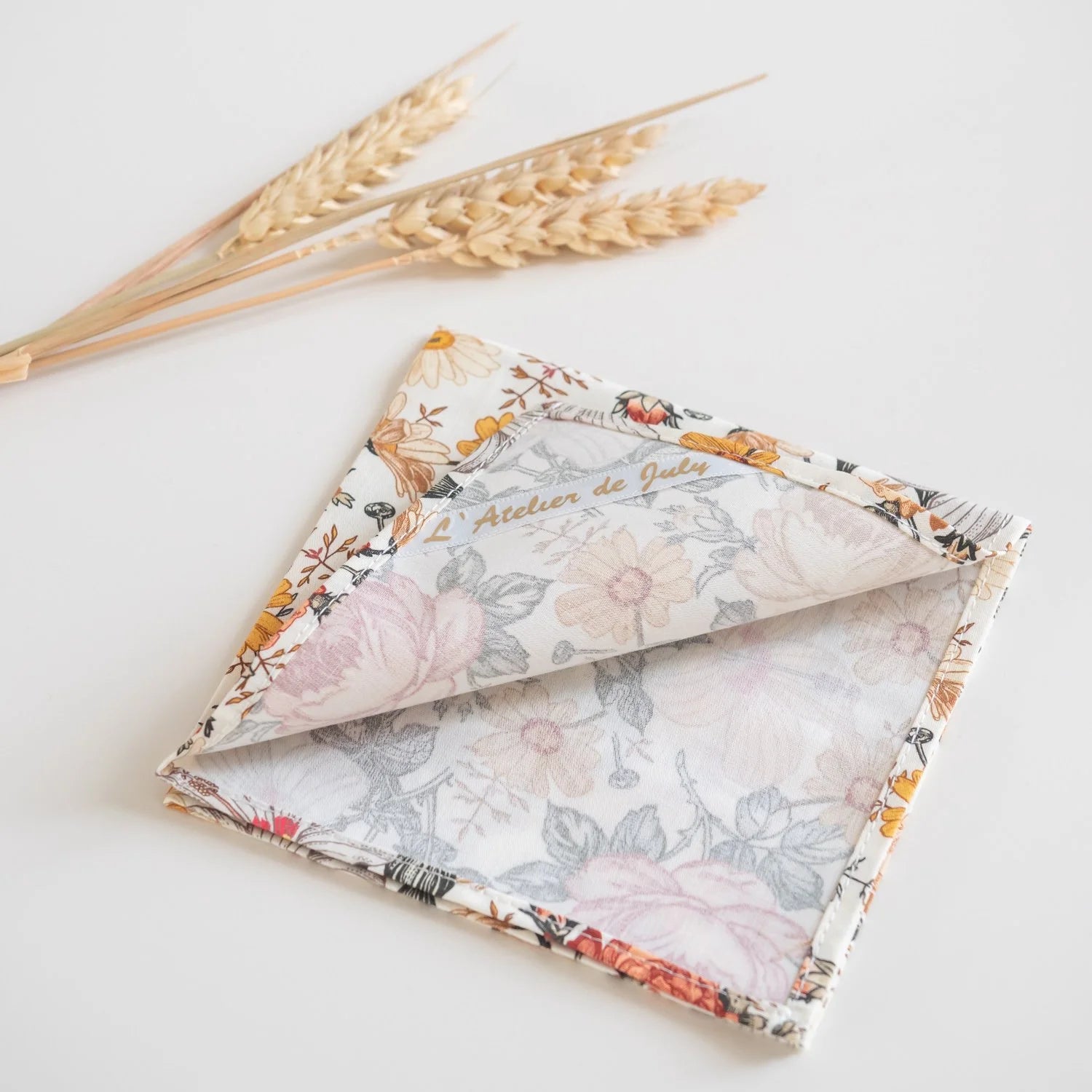Grand mouchoir en tissu BIO Jardin Anglais