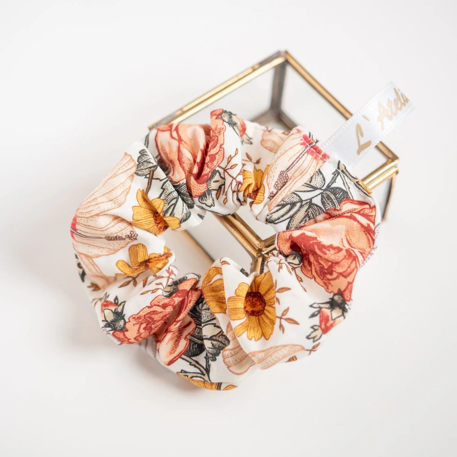 Chouchou fait main en tissu Bio Jardin Anglais