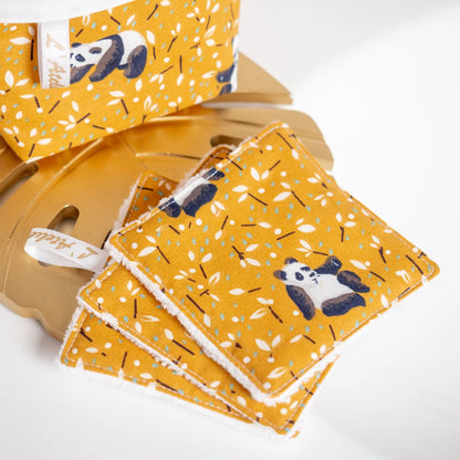 Coton lavable Bio et panier Panda