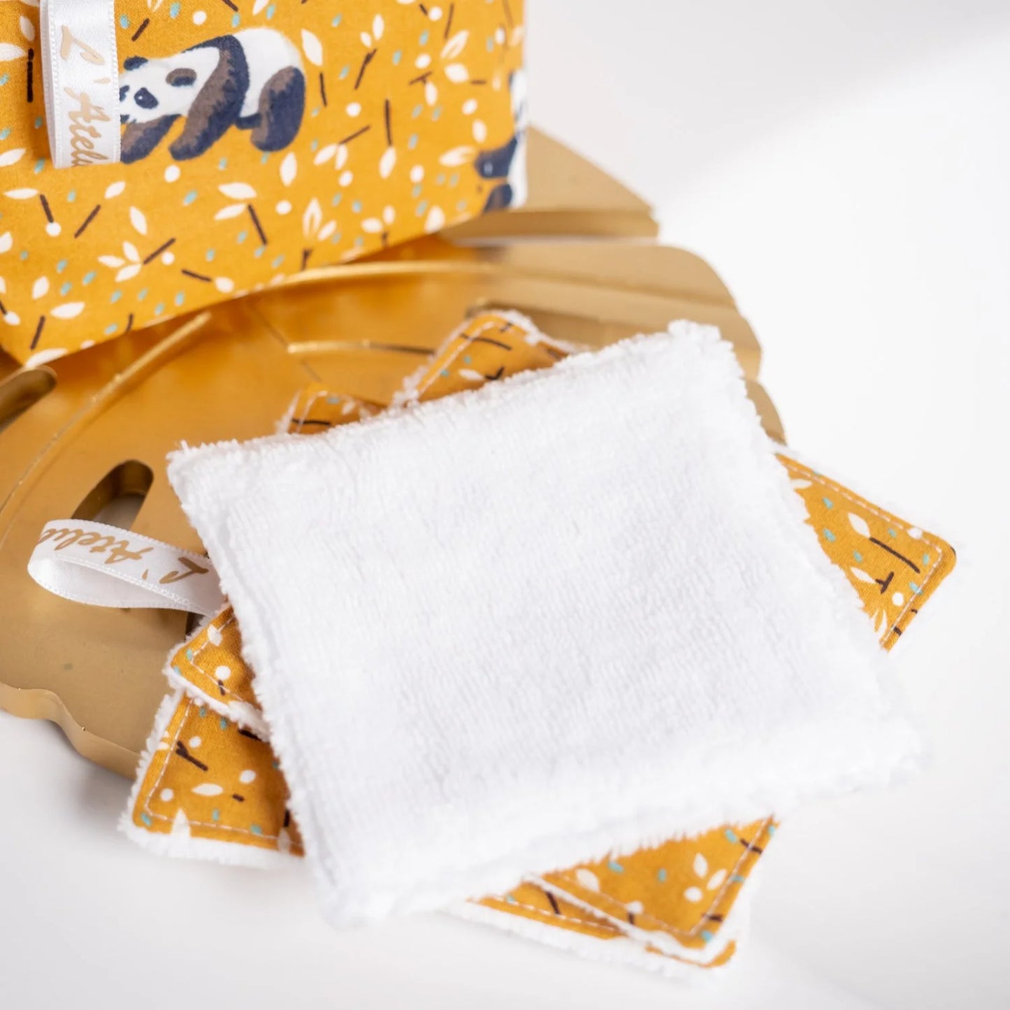 Coton lavable Bio et panier Panda