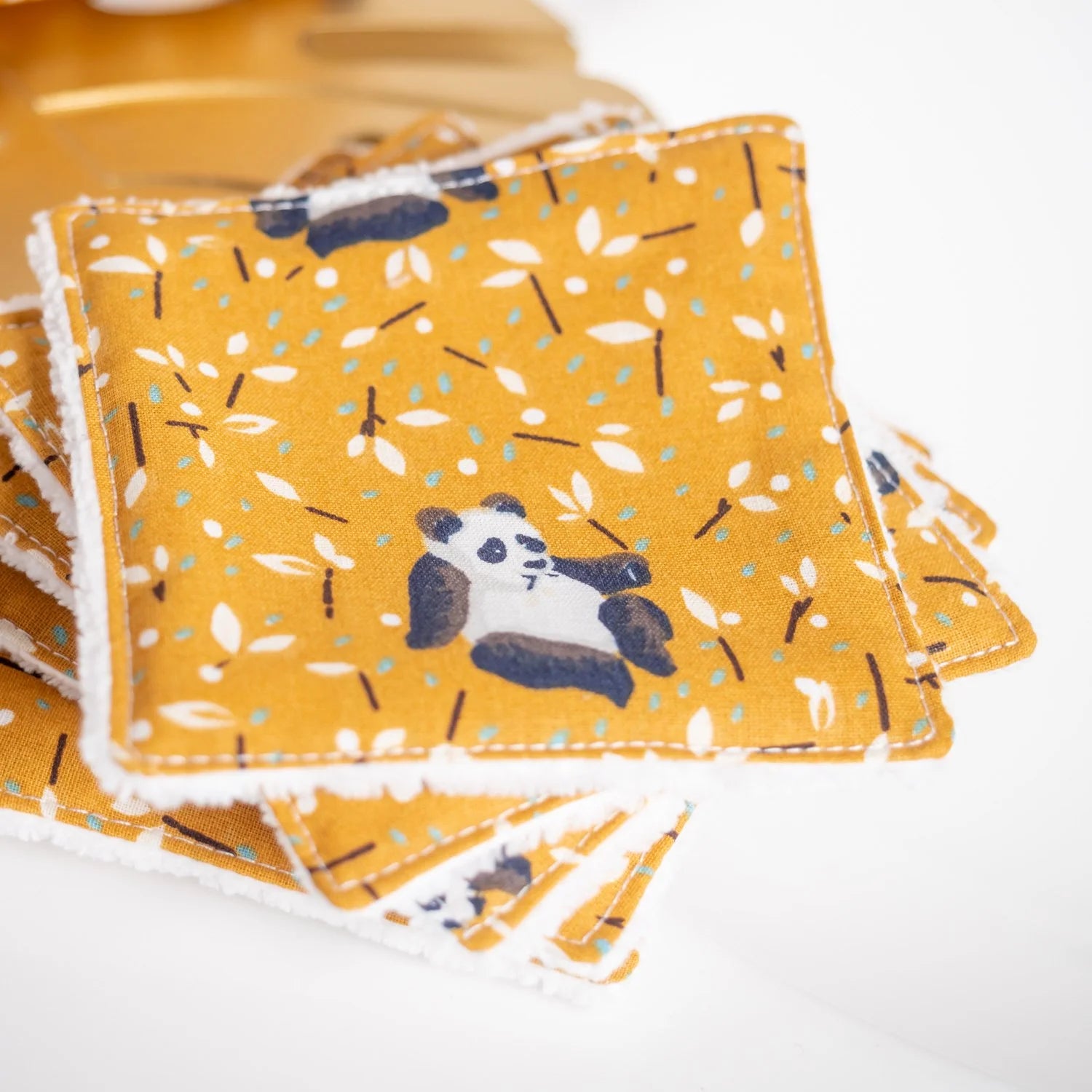 Coton lavable Bio et panier Panda