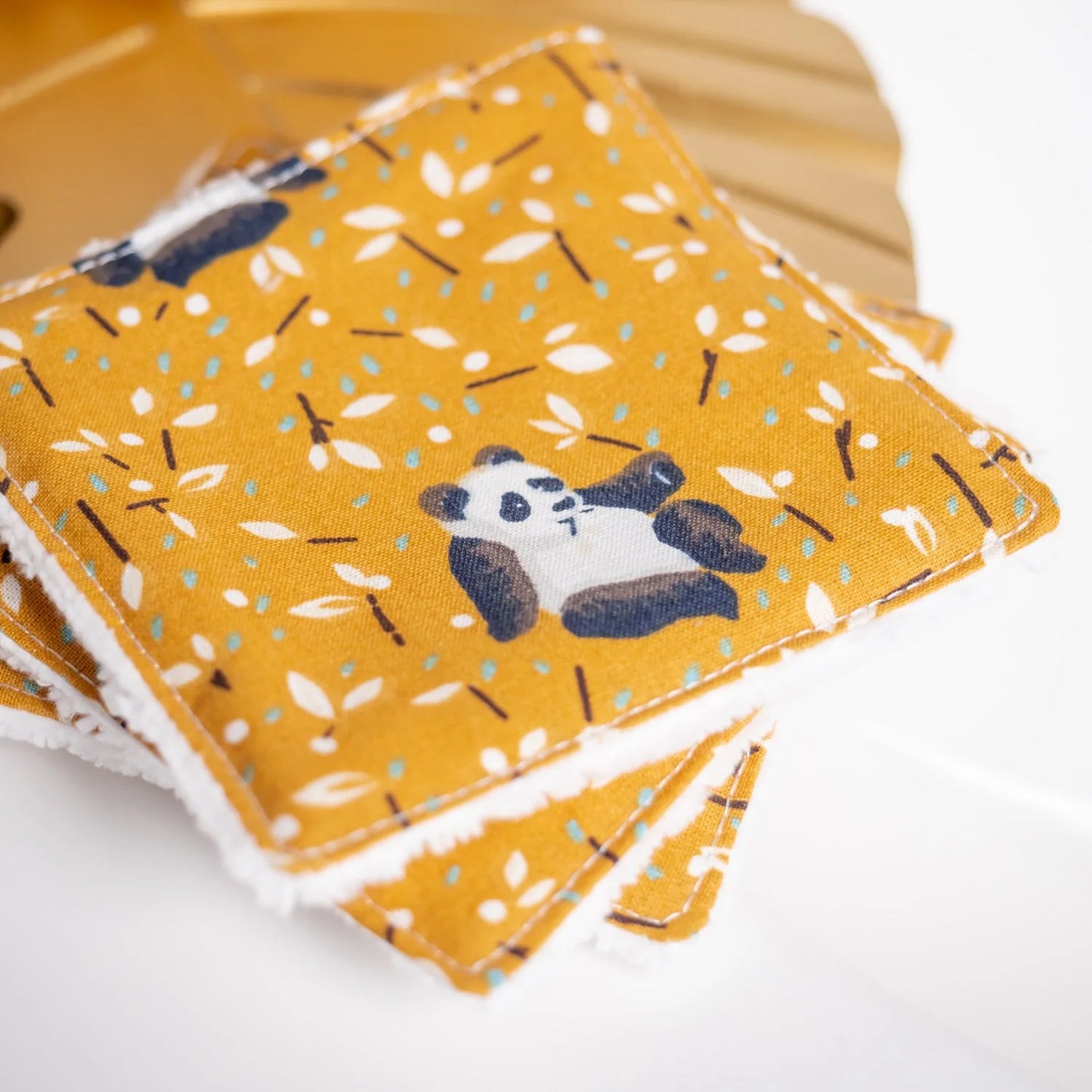 Coton lavable Bio et panier Panda