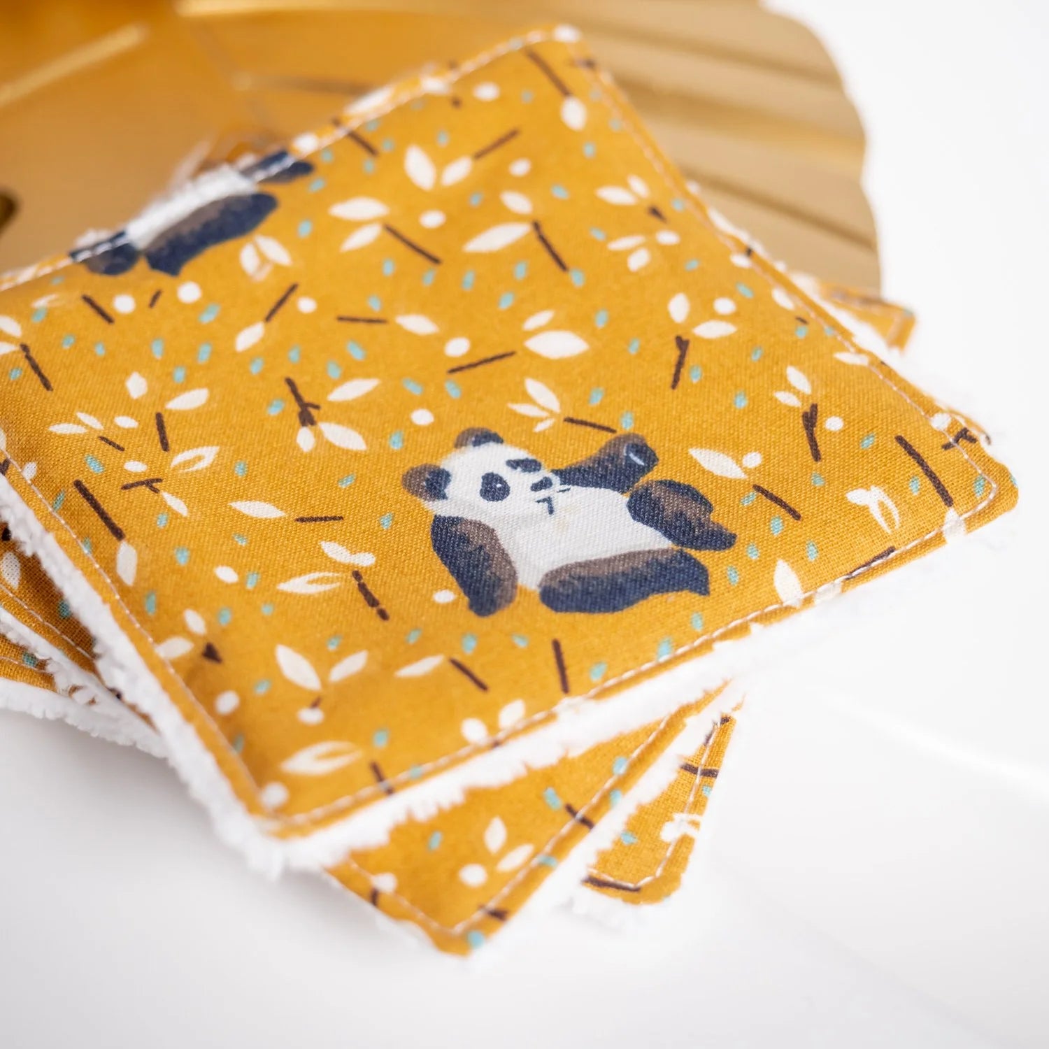 Coton lavable Bio et panier Panda