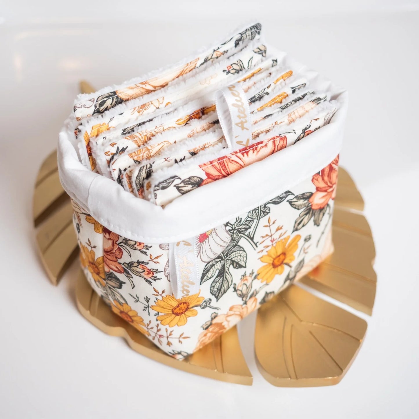 Coton lavable Bio et panier Jardin Anglais