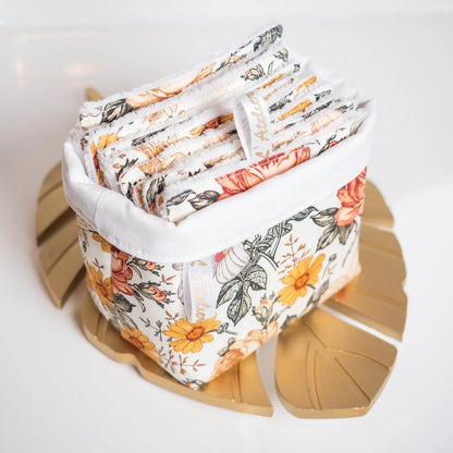 Coton lavable Bio et panier Jardin Anglais