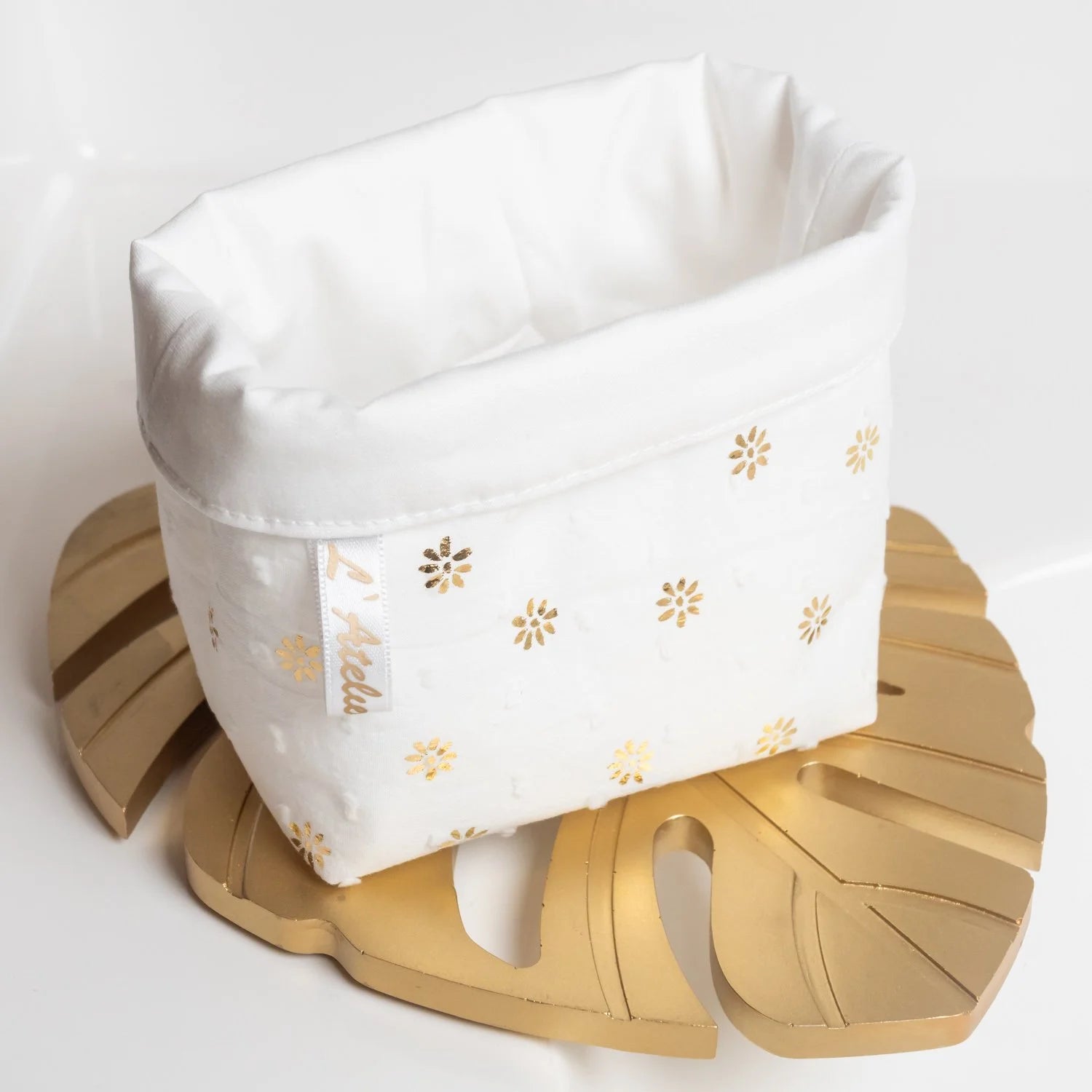 Coton lavable Bio et panier en plumetis Agathe Doré