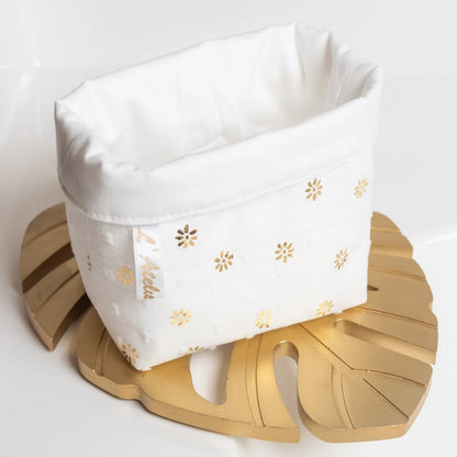 Coton lavable Bio et panier en plumetis Agathe Doré