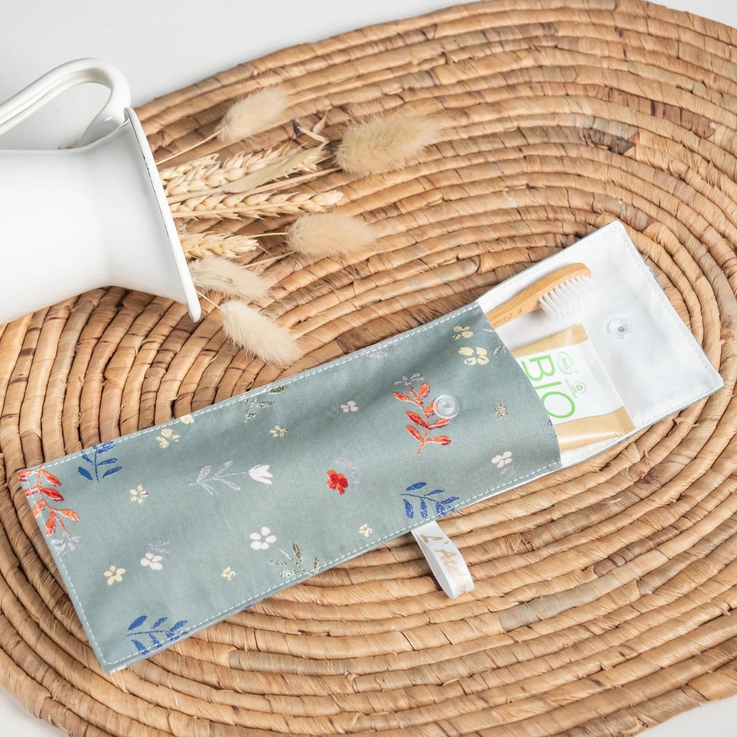 Pochette brosse à dents Printemps green - L'Atelier de July