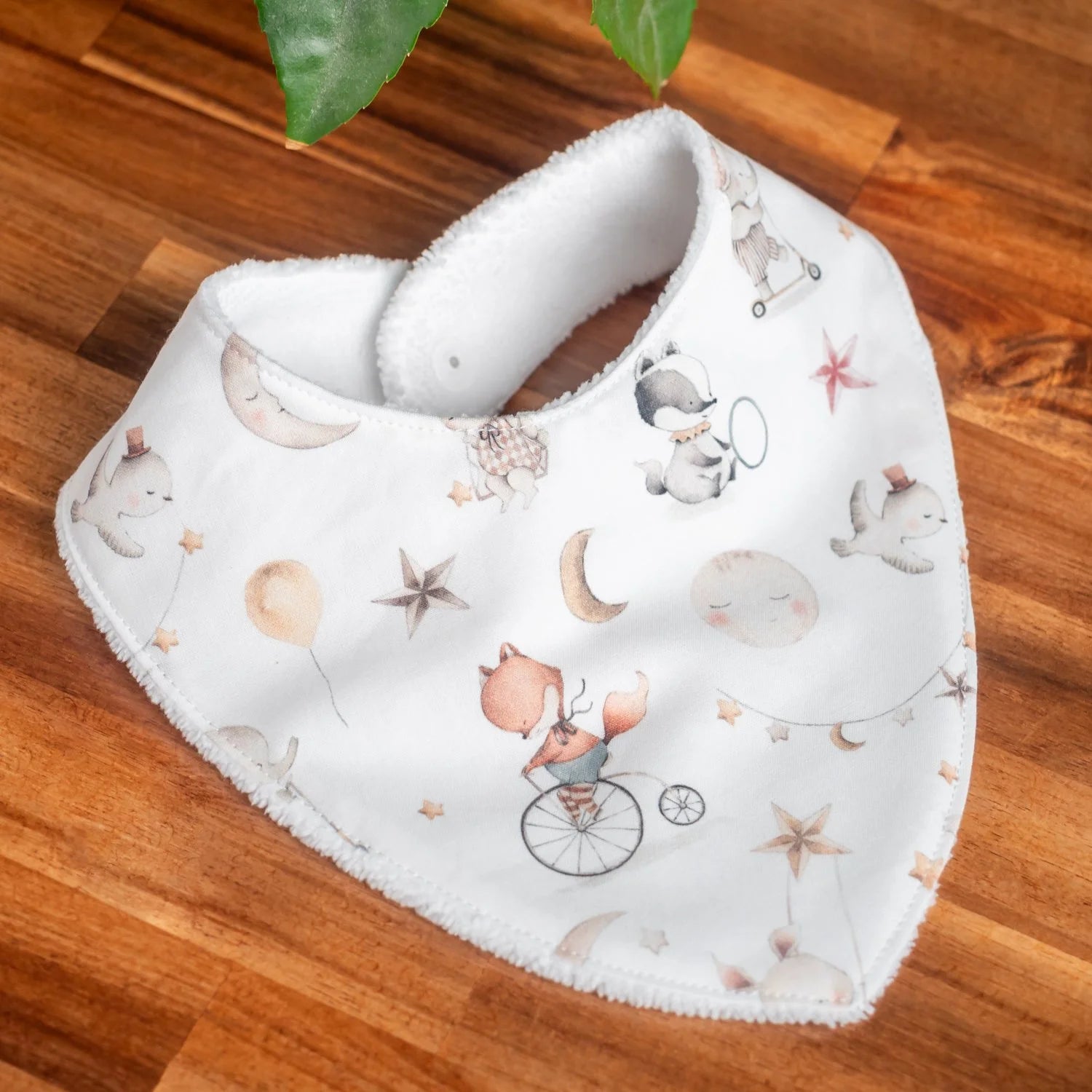 Bavoir bandana en tissu bio Oeko-Tex Clair de lune - L'Atelier de July