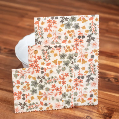 Bee Wrap Automne - emballage alimentaire 100% naturel, lavable et réutilisable - Lot de 3 - L'Atelier de July