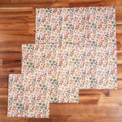 Bee Wrap Automne - emballage alimentaire 100% naturel, lavable et réutilisable - Lot de 5 - L'Atelier de July