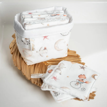Coton lavable Bio et panier Clair de lune