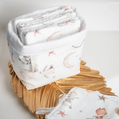 Coton lavable Bio et panier Clair de lune