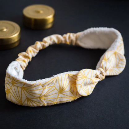 Bandeau éponge en tissu Bio Graphique Jaune - L'Atelier de July