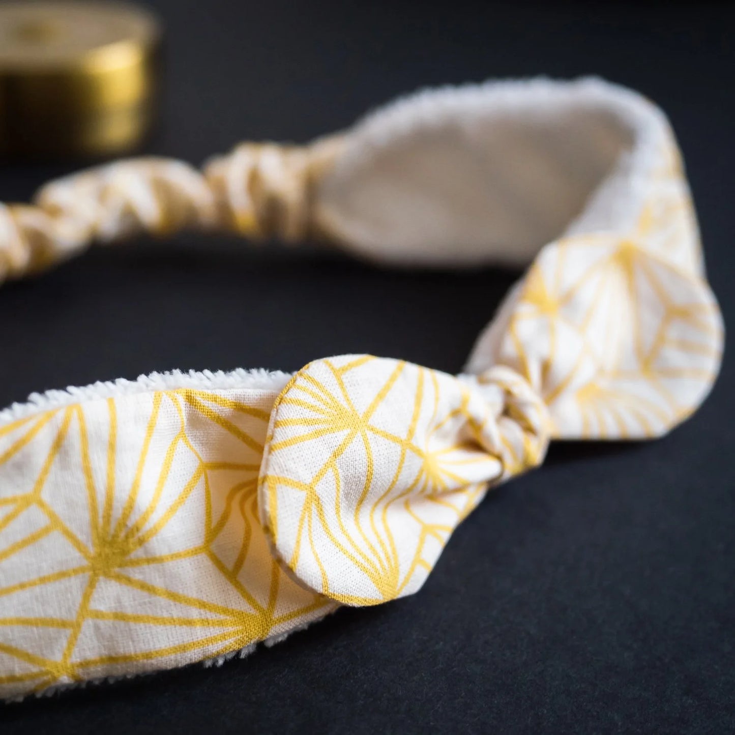 Bandeau éponge en tissu Bio Graphique Jaune - L'Atelier de July