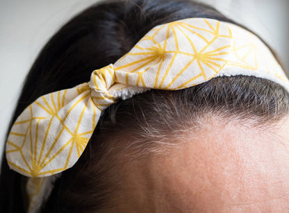 Bandeau éponge en tissu Bio Graphique Jaune - L'Atelier de July