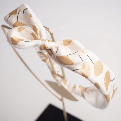 Bandeau démaquillant éponge en tissu Bio Ginkgo Doré - L'Atelier de July