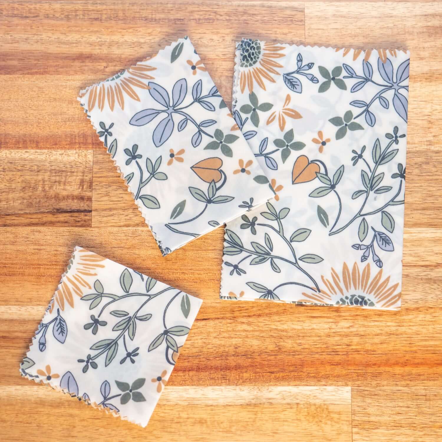 Bee Wrap Liore - emballage alimentaire 100% naturel, lavable et réutilisable - Lot de 3 - L'Atelier de July