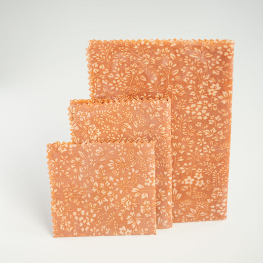 Bee wrap en tissu et cire d’abeille Amarante - Lot de 3 - L'Atelier de July