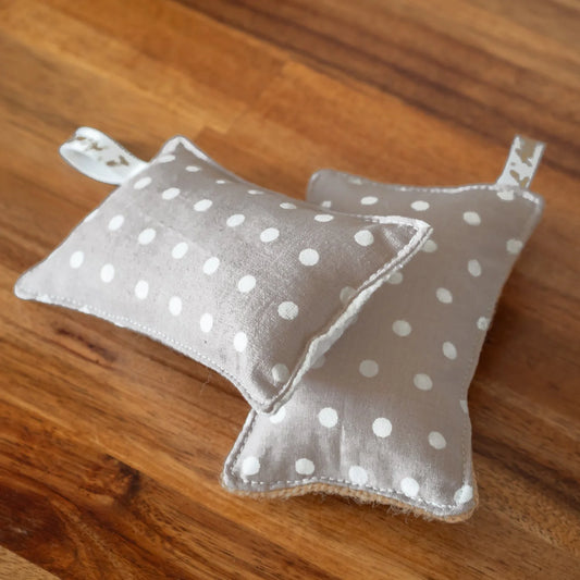Éponge lavable en tissu bio Pois Taupe - Lot de 2