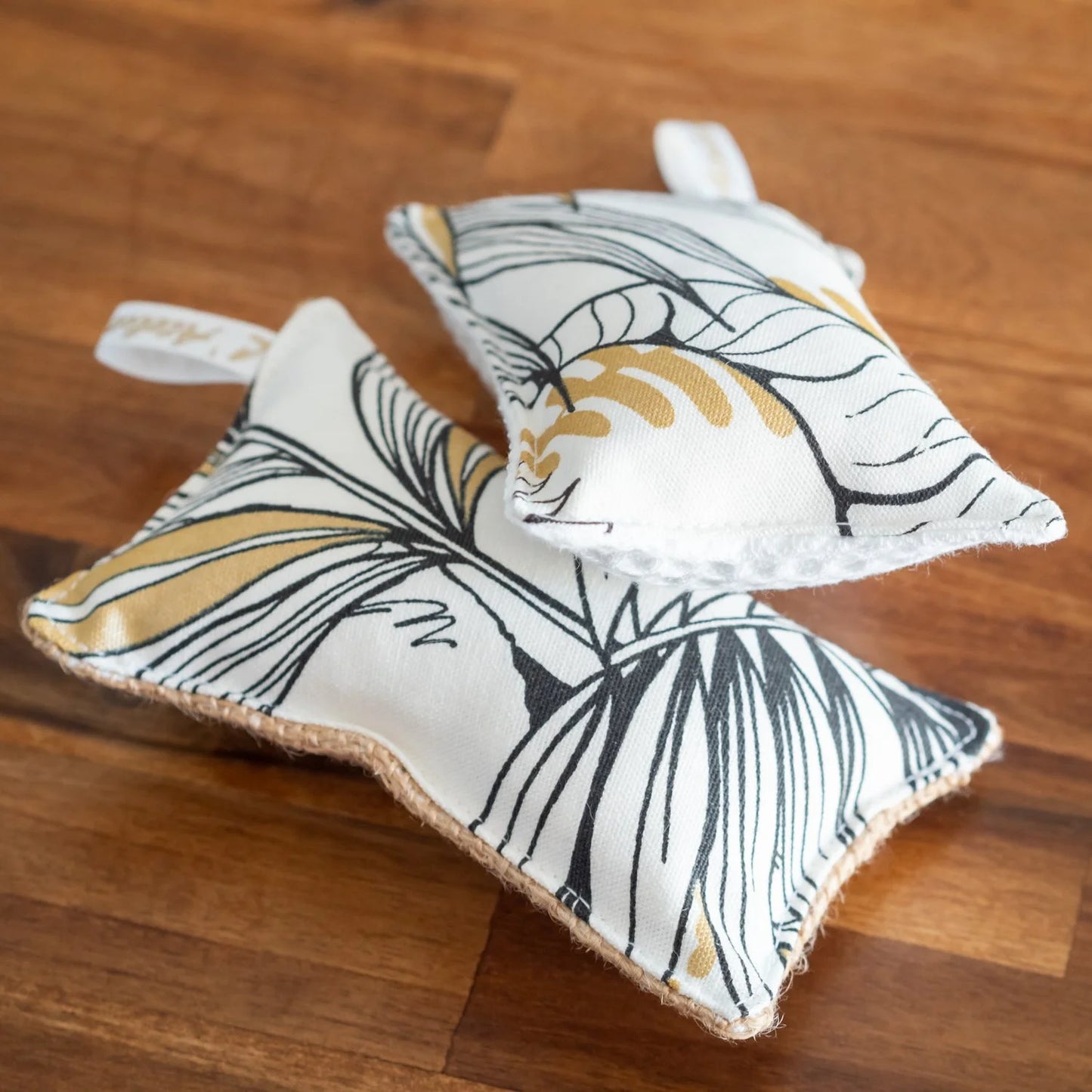 Éponge lavable en tissu bio Plante Dorée - Lot de 2 - L'Atelier de July