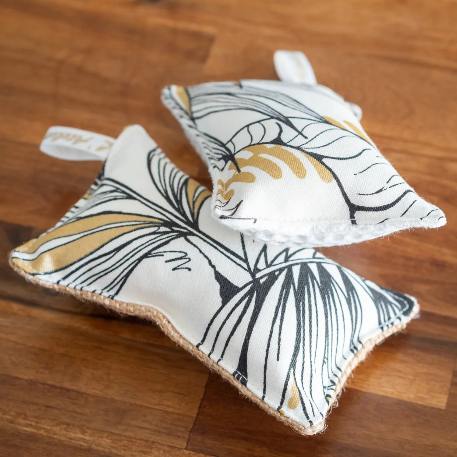 Éponge lavable en tissu Plante Dorée - Lot de 2 - L'Atelier de July