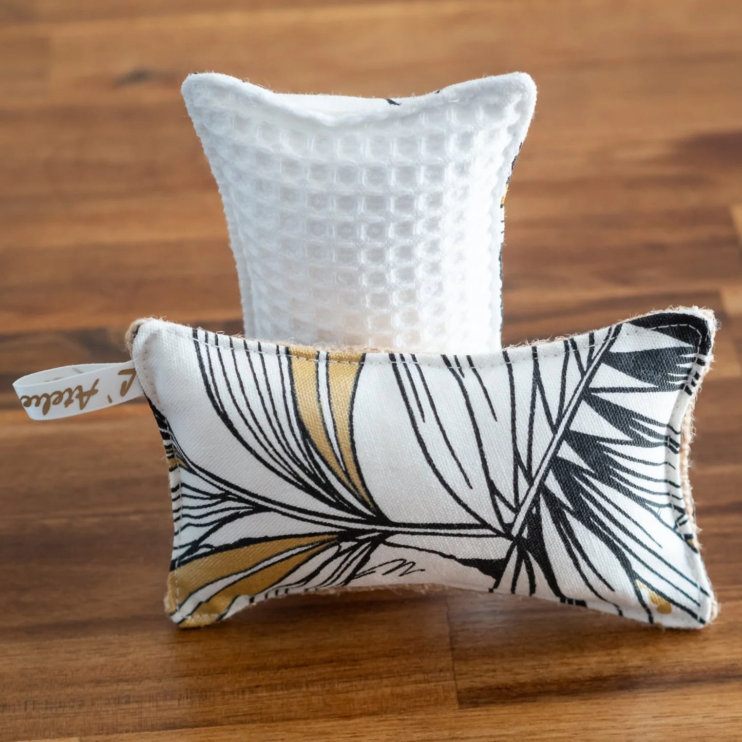 Éponge lavable en tissu bio Plante Dorée - Lot de 5 - L'Atelier de July