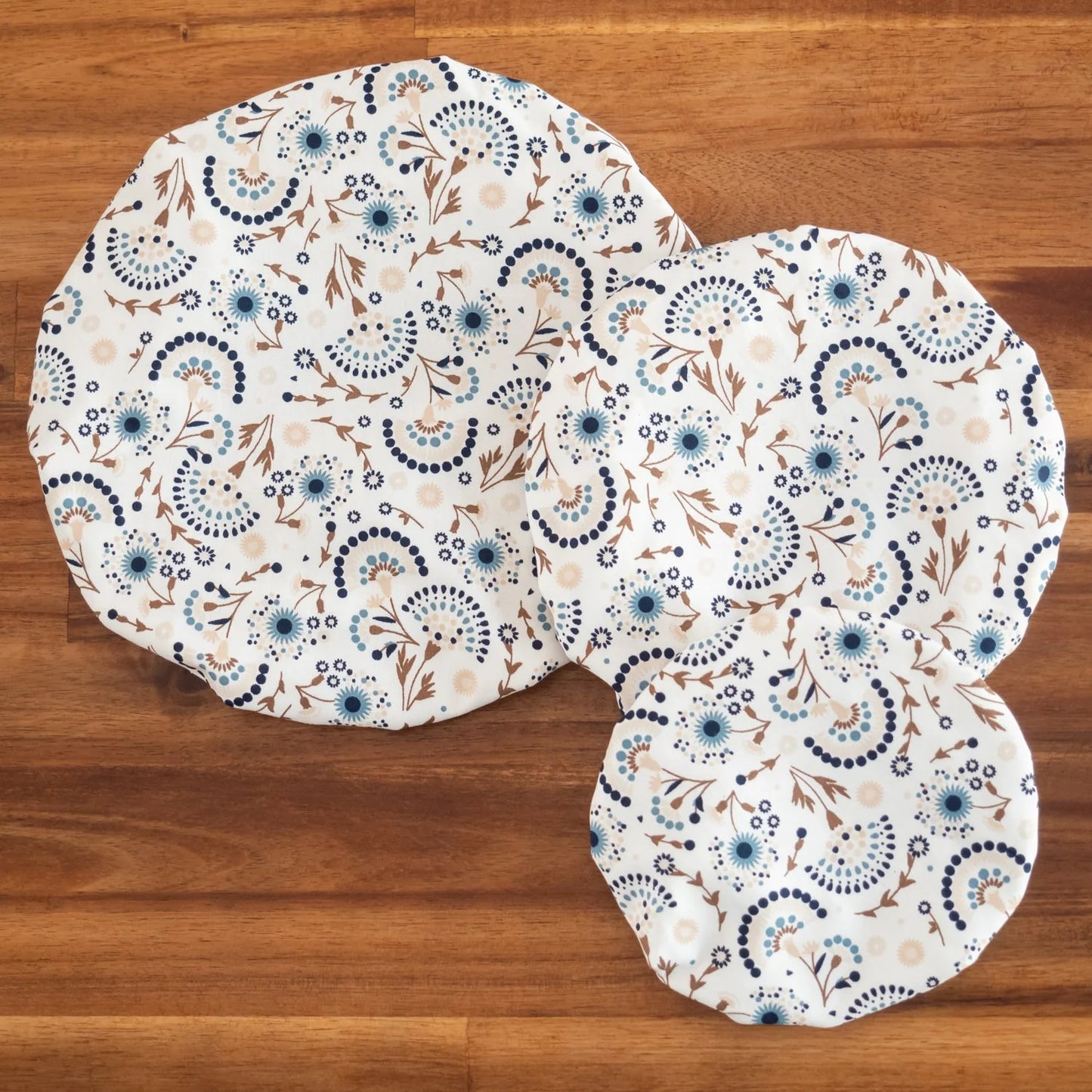 Charlotte / couvre-plat en tissu bio "White Éventail"