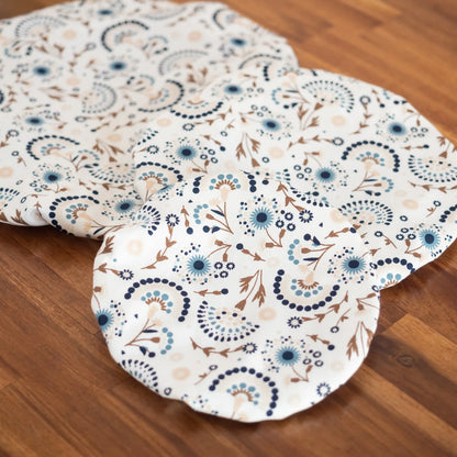 Charlotte / couvre-plat en tissu bio "White Éventail"