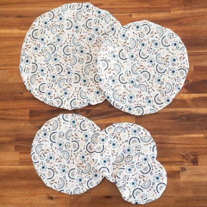 Charlotte / couvre-plat en tissu bio "White Éventail"