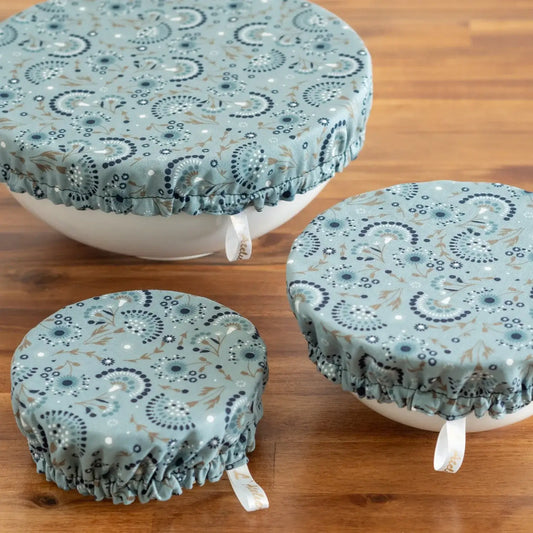 Charlotte / couvre-plat tissu bio "Green Éventail"