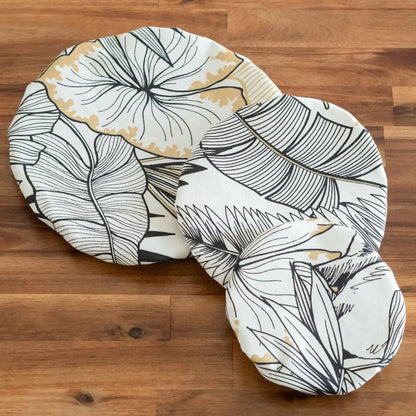 Charlotte / couvre-plat en tissu bio "Plante Dorée"