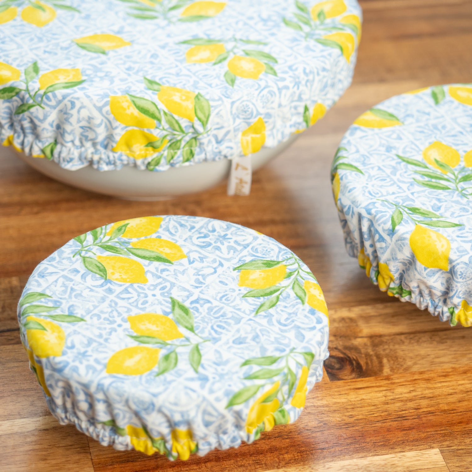 Charlotte couvre-plat alimentaire en tissu Citronnade - L'Atelier de July
