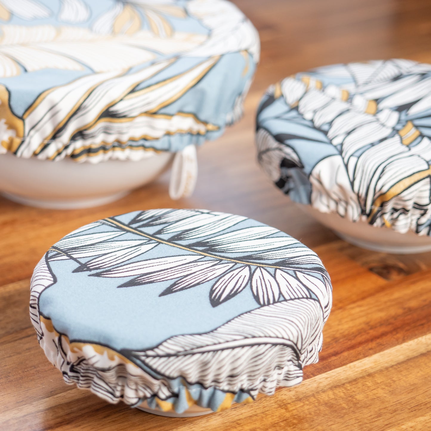 Charlotte couvre-plat en tissu bio Plante Azur - L'Atelier de July